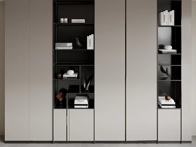 Modern Wardrobe Interior Design with Open Shelves and Closed Storage Cabinets 3d model