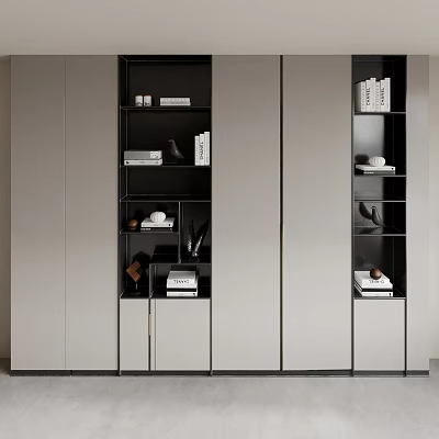 Modern Wardrobe Interior Design with Open Shelves and Closed Storage Cabinets 3d model