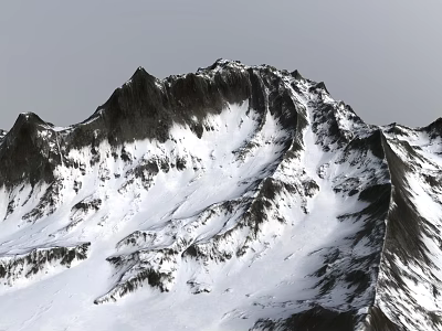 Majestic Snowy Mountain Landscape With Scenic Peaks And Snow Covered Slopes 3d model