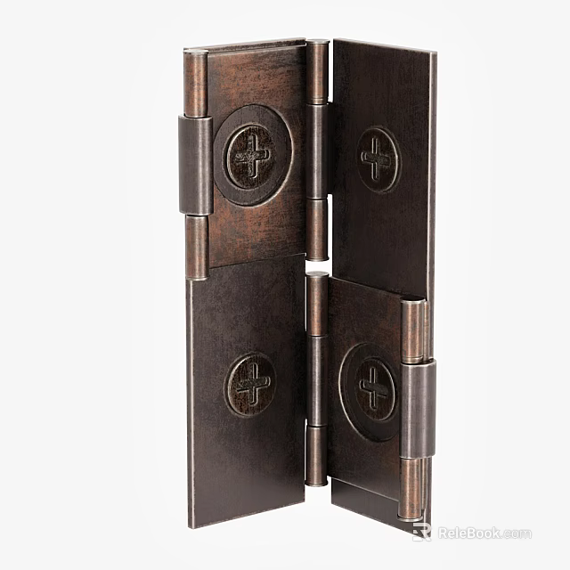 Durable Heavy Duty Metal Hinge Hardware Tool With Cross Screws For Doors 3d model 