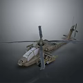 Detailed Military Camouflage Helicopter With Rotors And Weapon Systems