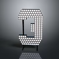 Modern Decorative Furniture Number 3 Design With LED Lights And Black Stand