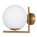 Modern Brass Wall Sconce With White Spherical Shade For Decorative Lighting 3d model