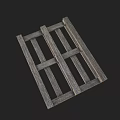 Rustic Stone Wood Pallet Featuring Grid Structure And Wooden Slats Design