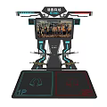 Dark Battlefield Two Player Entertainment Appliance With Game Screen And Control Pedals