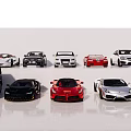 Various Sports Cars Sedans And SUV In Different Colors On Display Stand