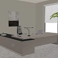 Modern Desk Boss Table Simple Manager Table Manager Table Taipan 3d model