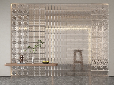 Modern glass brick glass brick partition 3d model