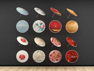 New Chinese style oil paper umbrella 3d model
