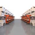 Advanced Industrial Equipment With Robotic Arms And Automated Manufacturing Line