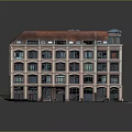 Urban Residential Architecture Featuring Red Roof Multiple Floors Windows And Brick Exterior Design