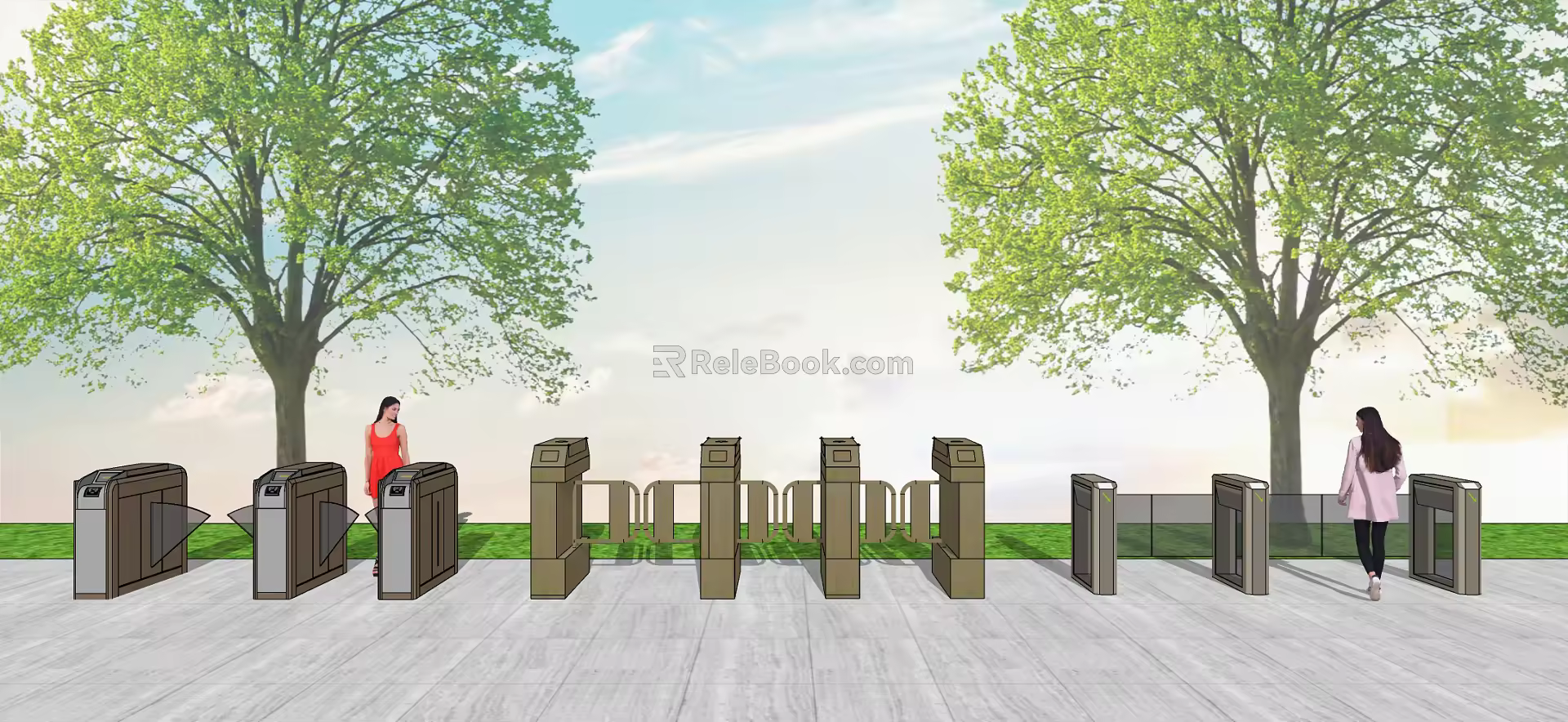 Modern gate 3d model