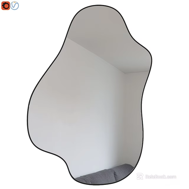 Stylish Irregular Shaped Wall Mirror Adding Modern Touch To Home Interior Decor 3d model 