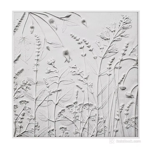 Textured Plant Pattern Wall Decor For Home 3d model 