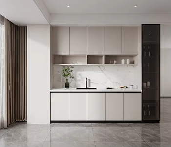 Modern Cabinet Simple Kitchen 3d model