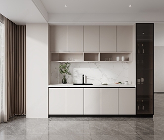 Modern Cabinet Simple Kitchen 3d model