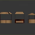 Bamboo Pavilions With Thatched Roofs Curved Counter Shelf And Round Design