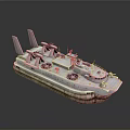 3D Model Ship With Multiple Rotors Detailed Hull And Dark Background Design 3d model