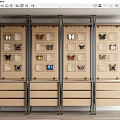 Storage Cabinet Rack With Wooden Drawers And Metal Frame For Butterfly Specimens