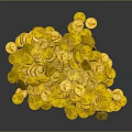 Pile Of Shiny Golden Coins With Round Shape And Smooth Surface On Dark Background