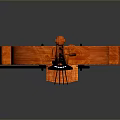 Wooden Violin With Orange Finish And Black Strings For Daily Living