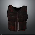 Stylish Red And Black Tactical Vest With Multiple Pockets Front Zipper Design 3d model