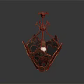 Antique Style Vintage Copper Metal Chandelier With Intricate Frame And Decorative Design