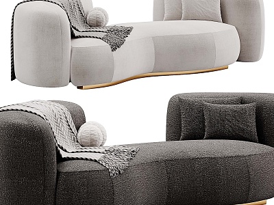 modern double sofa curved sofa model