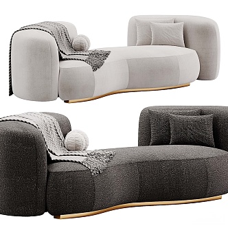 modern double sofa curved sofa 3d model