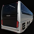 MAN Silver Bus With Large Windows And Modern Sleek Exterior Design 3d model