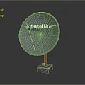 Ratelika HAH Satellite Dish With Silver Surface Red Pole And Gray Concrete Base