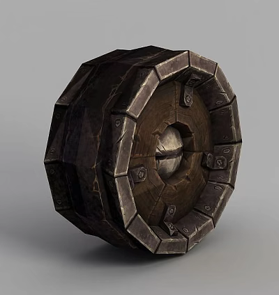 Tech Exhibition Hall Showcasing Vintage Mechanical Gear Device With Metal Stone Structure 3d model