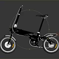 Black Foldable Bicycle With Yellow Accents And Compact Design For Urban Travel