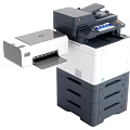 Modern Multifunction Office Printer With Scanner Copier And Paper Trays 3d model