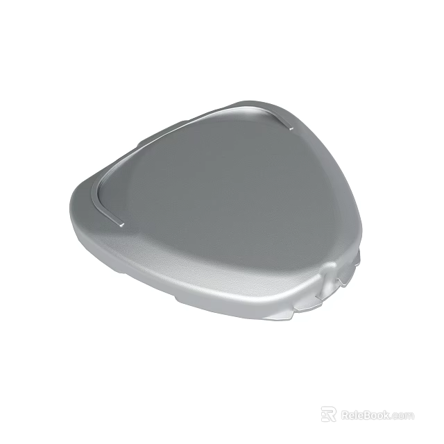 Silver Metallic Protective Cover with Smooth Surface and Curved Edge Design 3d model 