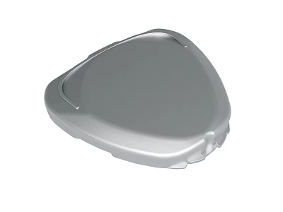 Silver Metallic Protective Cover with Smooth Surface and Curved Edge Design 3d model
