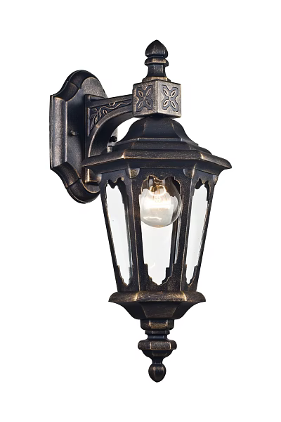 Vintage Wall Mounted Light With Ornate Metal Frame And Clear Glass Shade 3d model