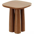Minimalist Modern Wooden Dining Table With Unique Cone Shaped Legs And Natural Wood Tone
