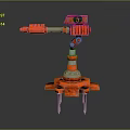 Red Industrial Robotic Arm Equipment With Rotating Base And Mechanical Joints