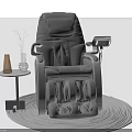 Modern Comfortable Massage Chair with Side Table Armrest Tray and Round Rug