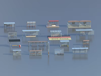Modern Platform Bus Station 3d model Modern Platform Bus Station 3d model
