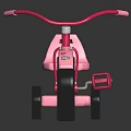 Pink Kids Tricycle Toy With Comfortable Seat And Black Wheels