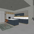 Stylish Modern Kitchen Interior Design With Dark Cabinets Island And Pendant Lights