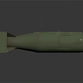 Green Military Bomb With Cylindrical Body And Square Front Structure 3d model