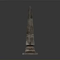 Tall Stone Obelisk Structure With Square Base And Textured Surface 3d model