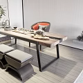 New Chinese Tea Table and Chair 3d model