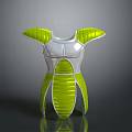 Futuristic Green And Silver Armor Design With Chest Plate And Shoulder Pads