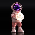 Astronaut Table Lamp with Glowing Moon Sphere Design for Kids Bedroom Decorative Use
