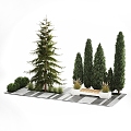 modern horticultural sketch shrub landscape design urban environment 3d model