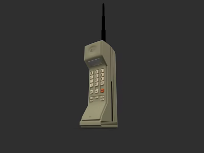 Classic Vintage Mobile Phone Featuring Antenna Keypad And Display Screen 3d model